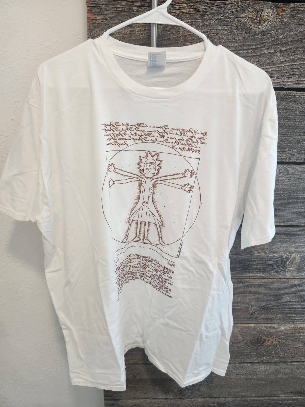 White and Brown Rick & Morty Graphic T-Shirt – 2XL