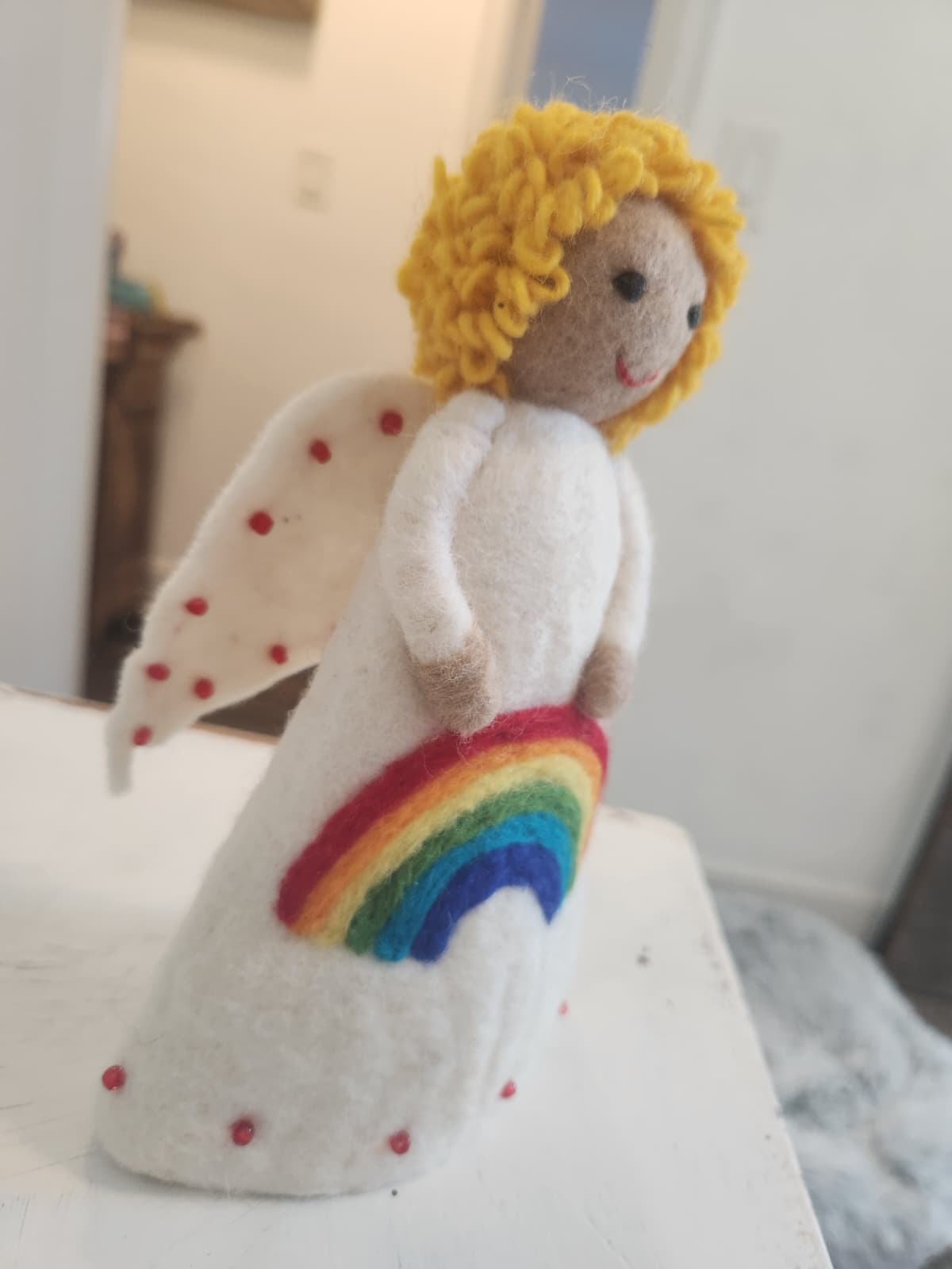 Christmas Angel with Rainbow