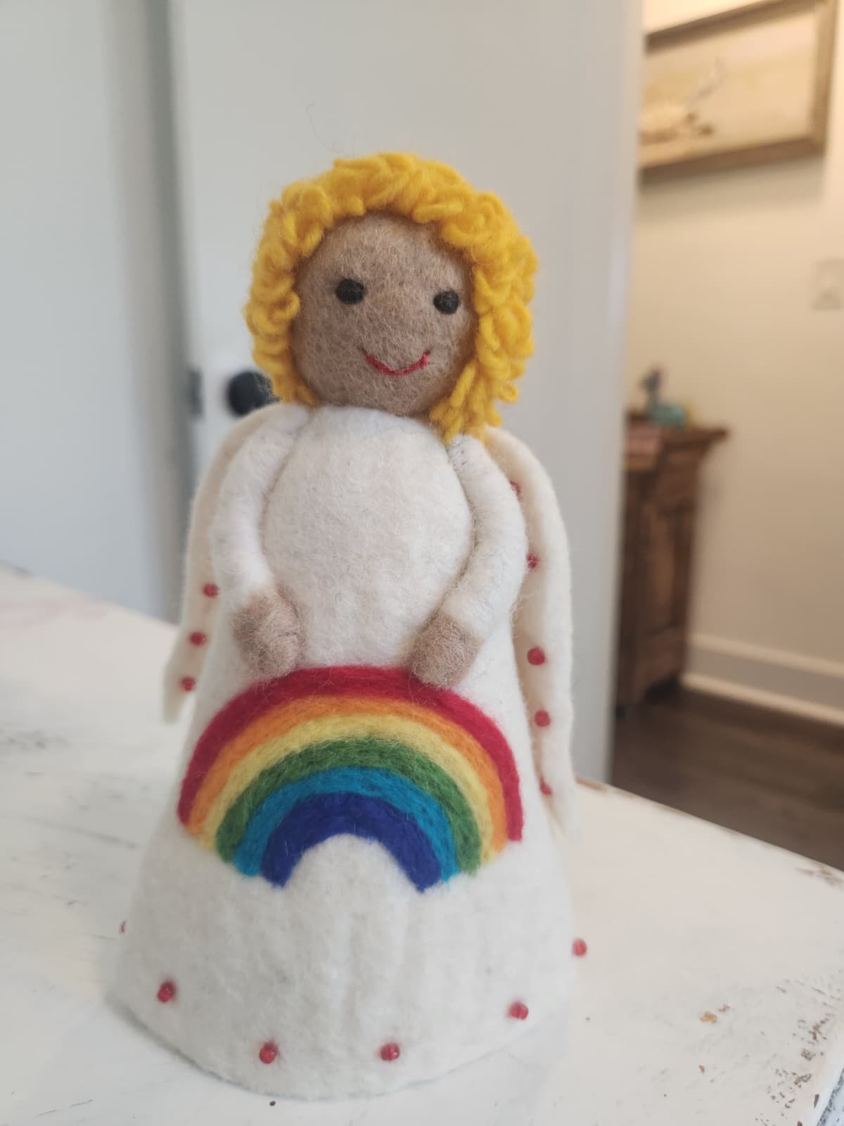 Christmas Angel with Rainbow